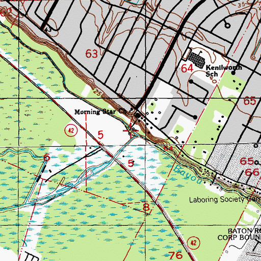 Topographic Map of Elbow Bayou, LA