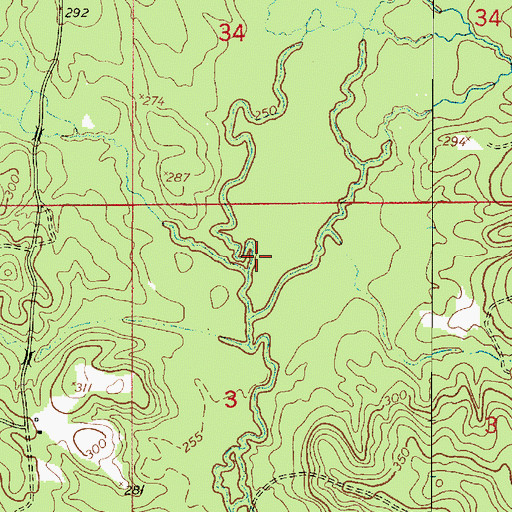 Topographic Map of Elder Branch, LA