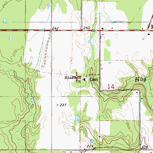 Topographic Map of Elizabeth School, LA