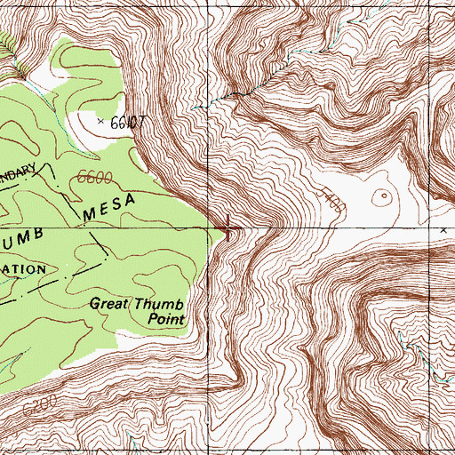 Topographic Map of Great Thumb Point, AZ