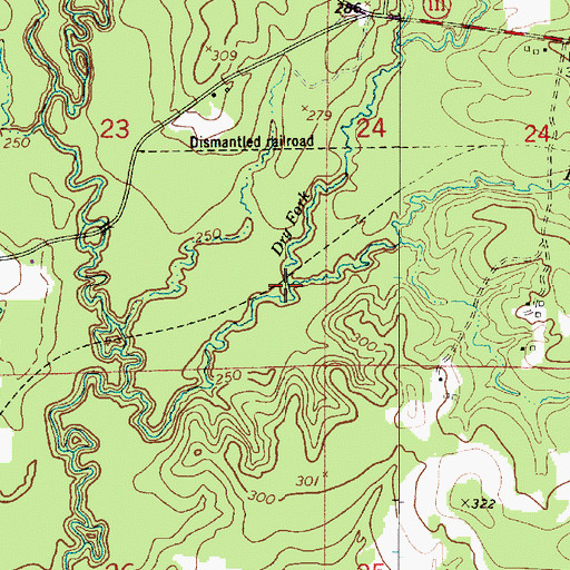 Topographic Map of Elm Bayou, LA