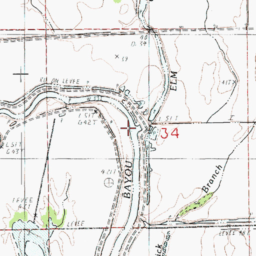 Topographic Map of Elm Glade, LA