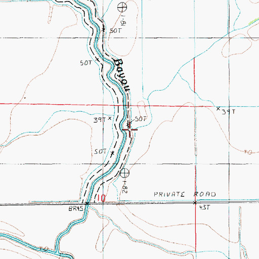 Topographic Map of Elm Slough, LA