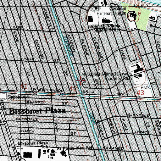 Topographic Map of Elmwood Canal, LA