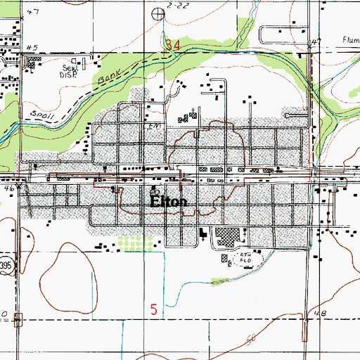 Topographic Map of Elton, LA