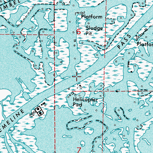 Topographic Map of Emeline Pass, LA
