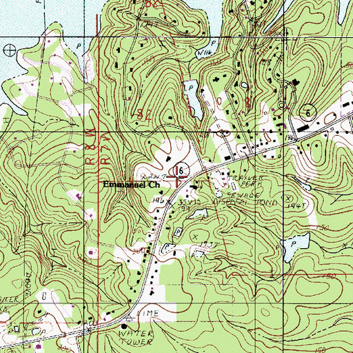 Topographic Map of Emmanuel Church, LA