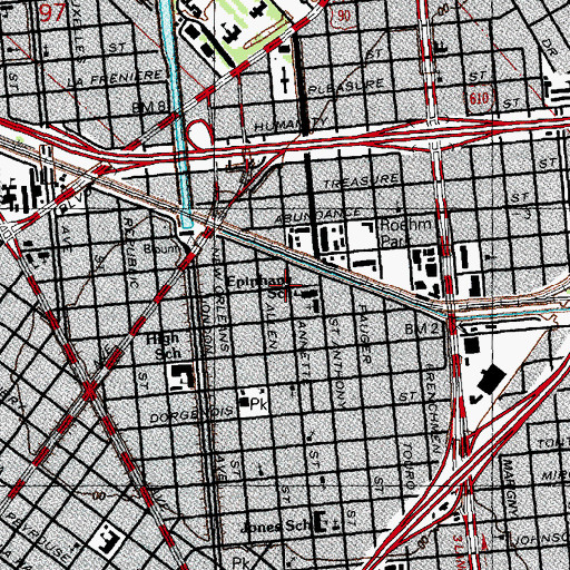 Topographic Map of Epiphany School, LA