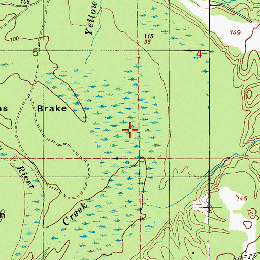Topographic Map of Evans Brake, LA