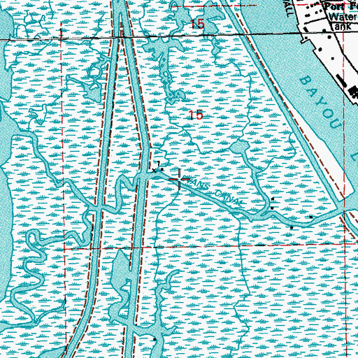 Topographic Map of Evans Canal, LA