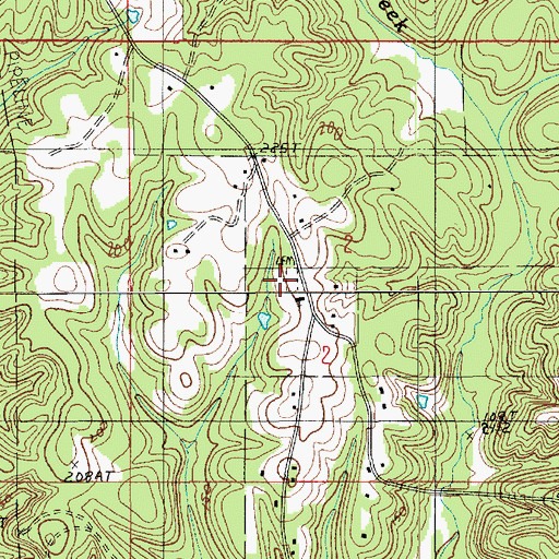 Topographic Map of Evergreen Cemetery, LA