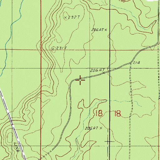 Topographic Map of Evergreen Church, LA