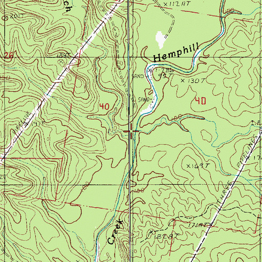 Topographic Map of Ezell Branch, LA