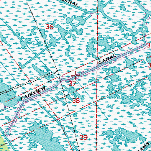 Topographic Map of Fairview Canal, LA