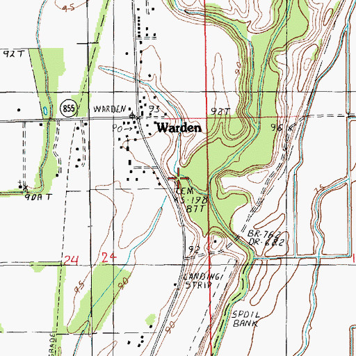 Topographic Map of Fairview Cemetery, LA