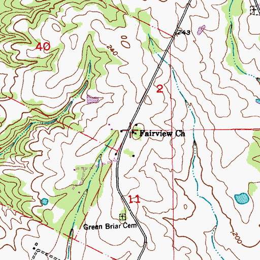 Topographic Map of Fairview Church, LA