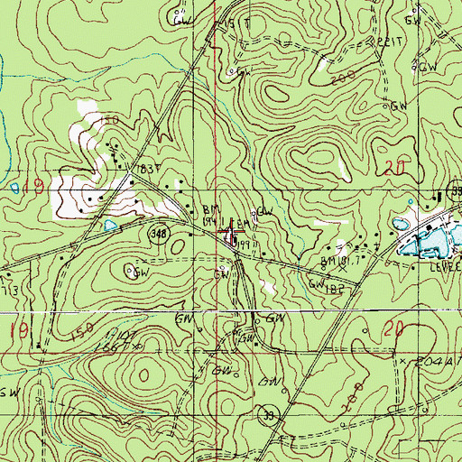 Topographic Map of Fairview Church, LA
