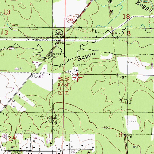 Topographic Map of Fairview School, LA
