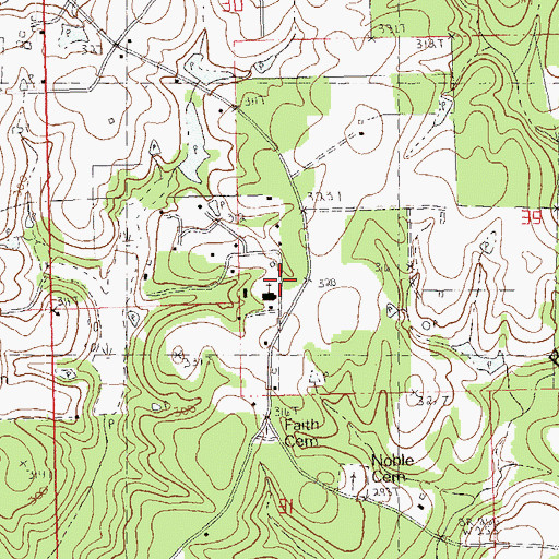 Topographic Map of Faith Church, LA