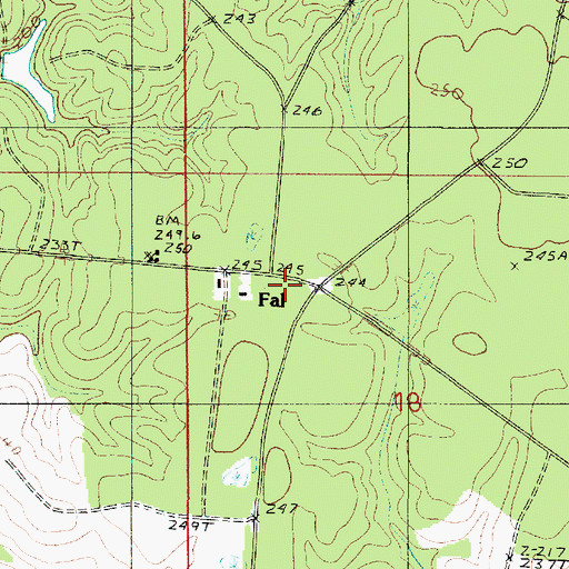 Topographic Map of Fal, LA