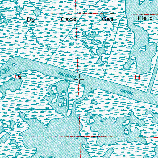 Topographic Map of Falgout Canal Bayou, LA