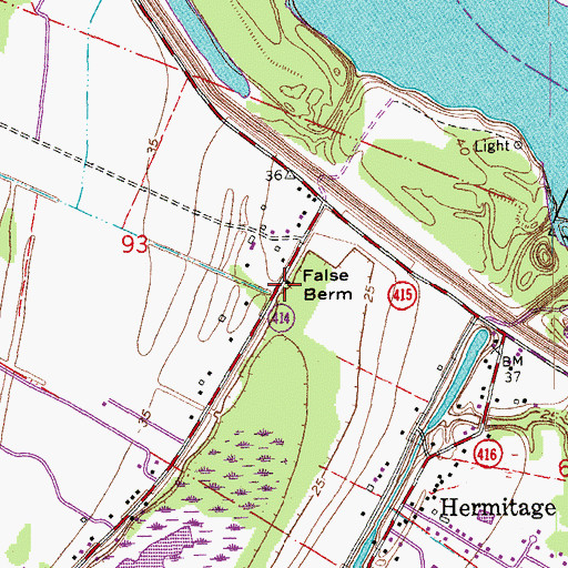 Topographic Map of False Berm, LA