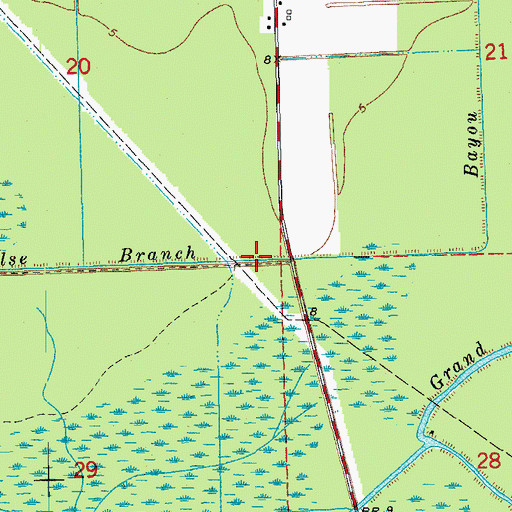 Topographic Map of False Branch Bayou, LA