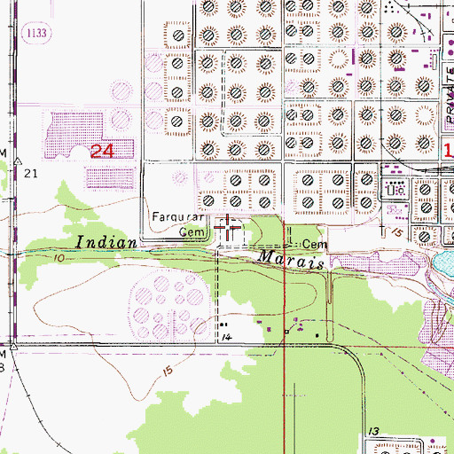 Topographic Map of Farqurar Cemetery, LA