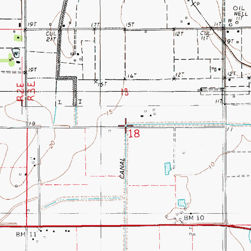 Topographic Map of Faulk Canal, LA