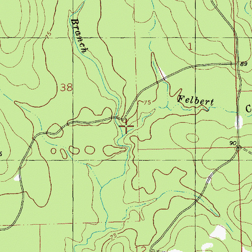 Topographic Map of Felbert Creek, LA