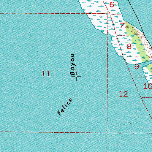 Topographic Map of Felice Bayou, LA