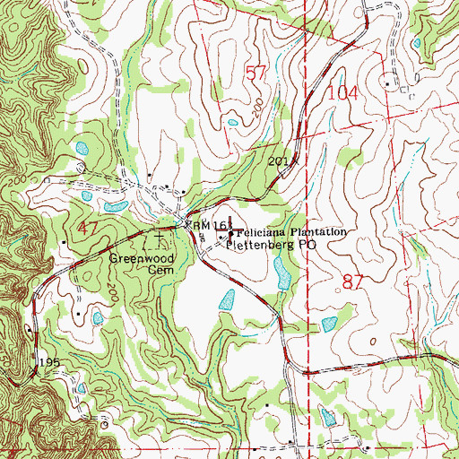 Topographic Map of Feliciana Plantation, LA