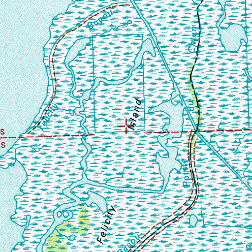 Topographic Map of Felicity Island, LA
