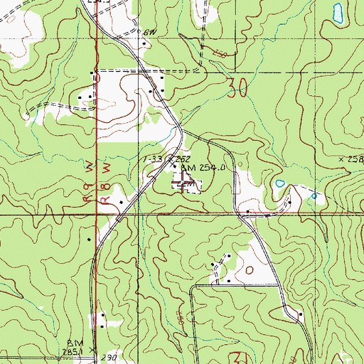 Topographic Map of Fellowship Cemetery, LA