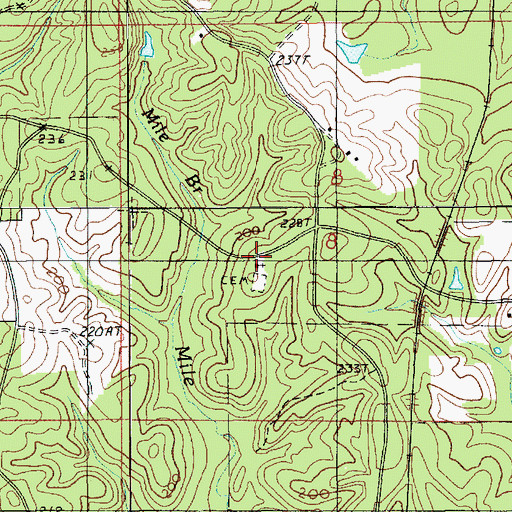 Topographic Map of Fellowship Church, LA