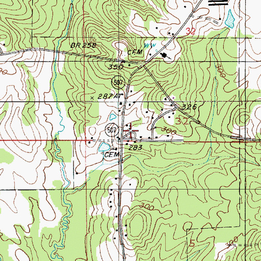 Topographic Map of Fellowship School, LA