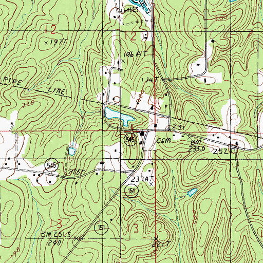 Topographic Map of Fellowship School, LA