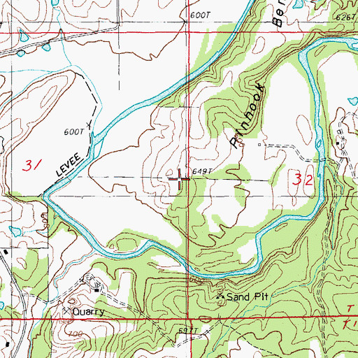 Topographic Map of Pinhook Bend, AR