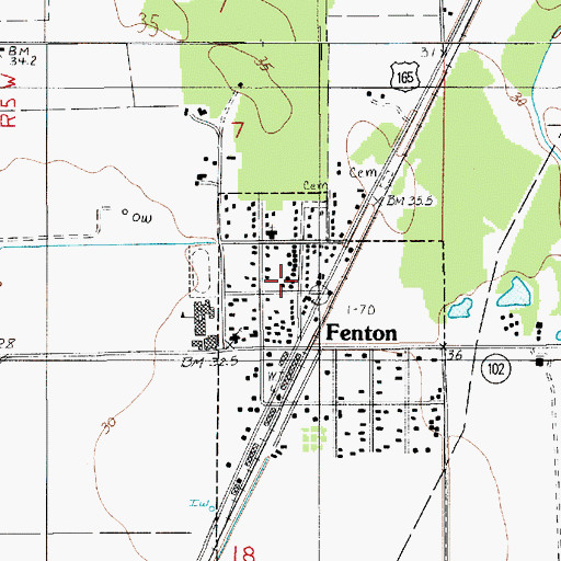Topographic Map of Fenton, LA