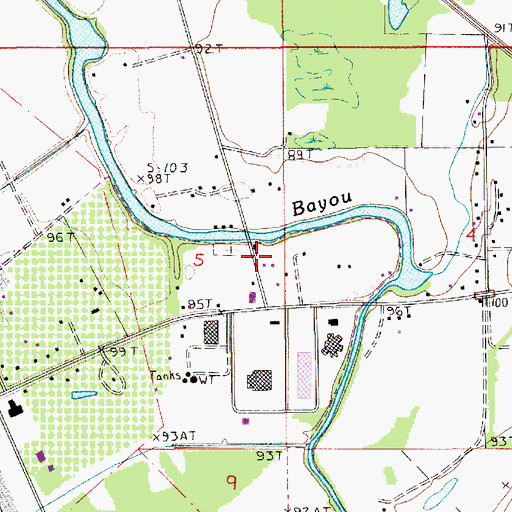 Topographic Map of Faranzie Baptist Church, LA