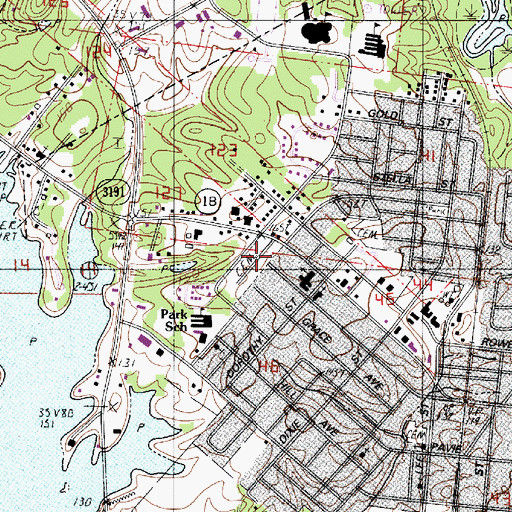 Topographic Map of Fern Park Cemetery, LA