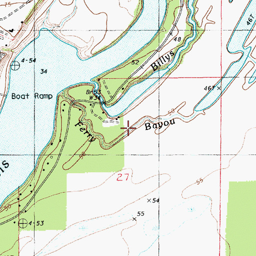 Topographic Map of Ferry Bayou, LA