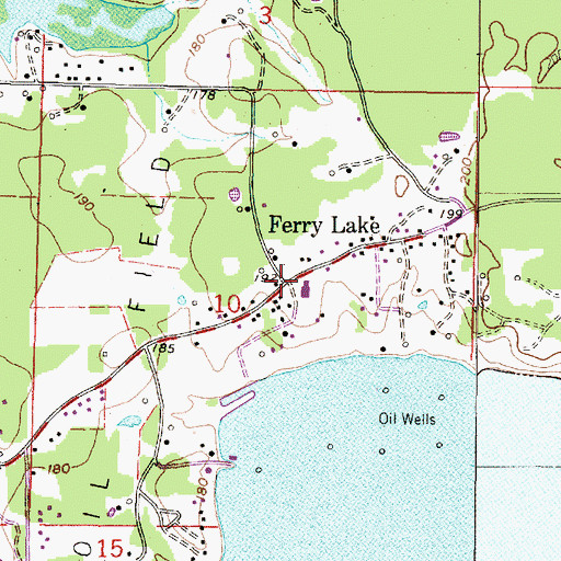 Topographic Map of Ferry Lake, LA