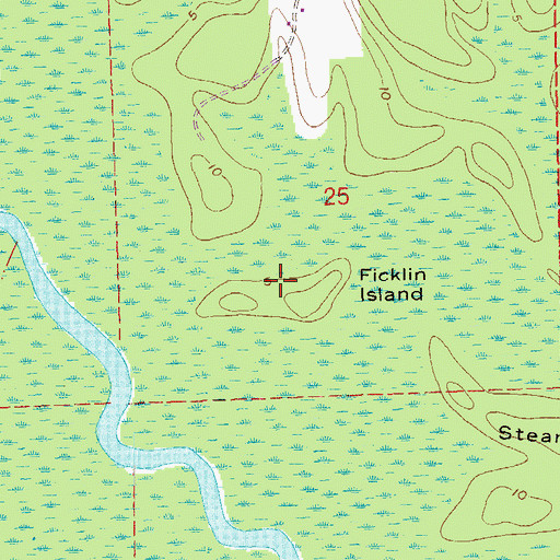 Topographic Map of Ficklin Island, LA