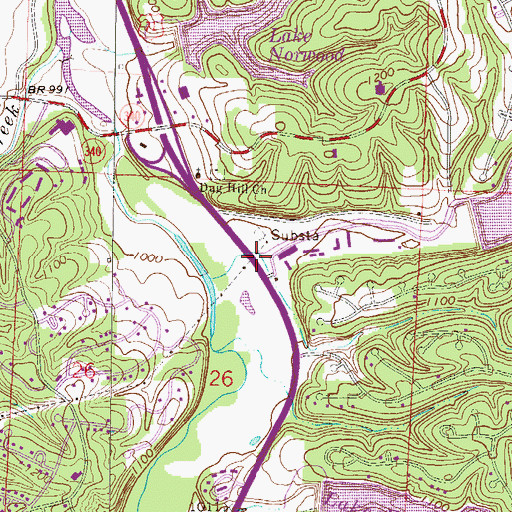 Topographic Map of Pinion Hollow, AR