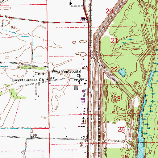Topographic Map of First Pentecostal Church, LA