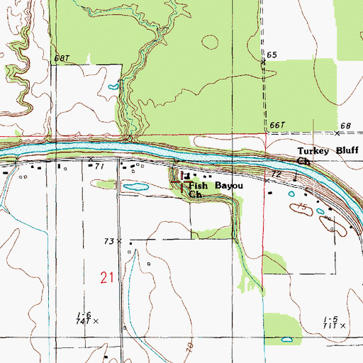 Topographic Map of Fish Bayou Church, LA