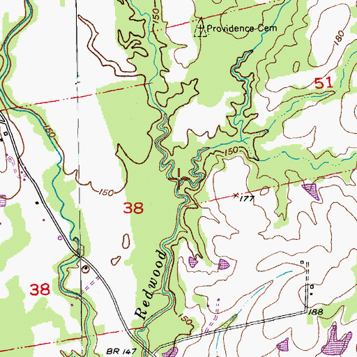 Topographic Map of Fisher Bayou, LA
