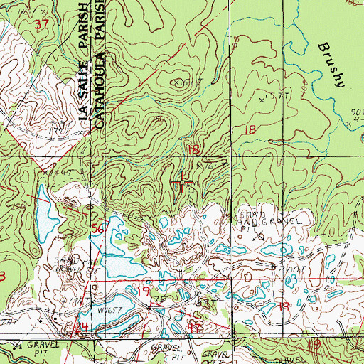 Topographic Map of Fisher Cemetery, LA