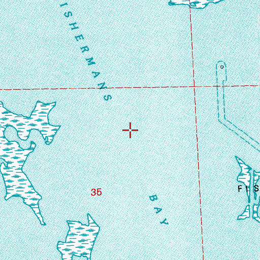 Topographic Map of Fishermans Bay, LA